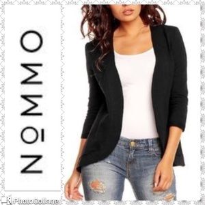 BNWT black raw edge blazer jacket sweater